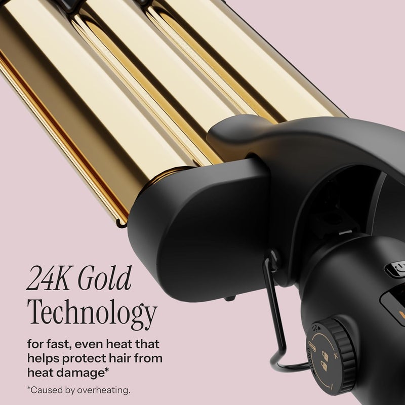 Hot Tools Pro Artist 24K Gold Digital 3 Barrel Hair Waver | Long Lasting Defined Waves (Jumbo Size) - Image 2